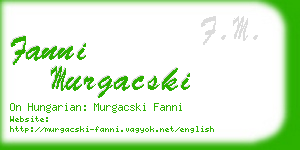 fanni murgacski business card